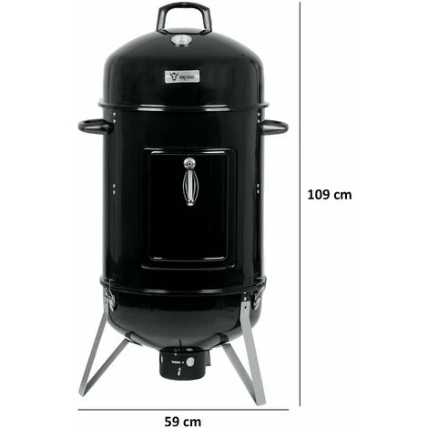 BBQ-Toro Smoker Barrel Oak Ø 47 Cm Forno Per Affumicatore BBQ Smoker Charcoal Grill 5 BBQ-Toro Smoker Barrel Oak Ø 47 Cm Forno Per Affumicatore BBQ Smoker Charcoal Grill - immagine 3