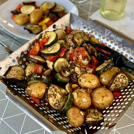 BBQ-Toro Cestello Per Grigliare In Acciaio Inox 30 X 30 X 5,5 Cm Padella Per Grigliare A Gas, Padella Per Grigliare 4 BBQ-Toro Cestello Per Grigliare In Acciaio Inox 30 X 30 X 5,5 Cm Padella Per Grigliare A Gas, Padella Per Grigliare - immagine 2