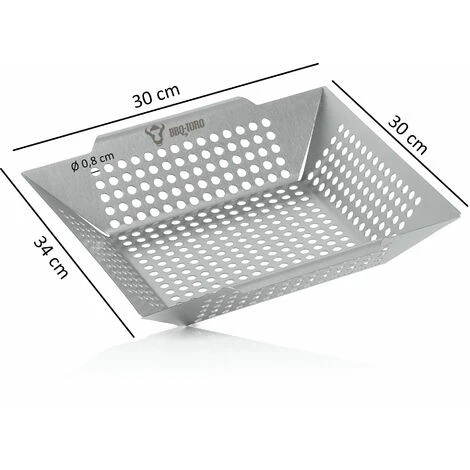BBQ-Toro Cestello Per Grigliare In Acciaio Inox 30 X 30 X 5,5 Cm Padella Per Grigliare A Gas, Padella Per Grigliare 5 BBQ-Toro Cestello Per Grigliare In Acciaio Inox 30 X 30 X 5,5 Cm Padella Per Grigliare A Gas, Padella Per Grigliare - immagine 3