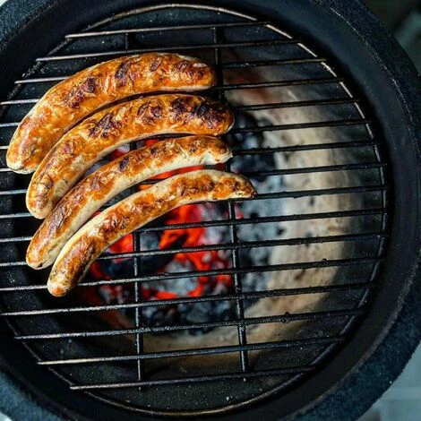 BBQ-Toro Kamado Grill A Carbonella Ø 39 Cm SHIRO Con Termometro E Manici In Legno, Nero 4 BBQ-Toro Kamado Grill A Carbonella Ø 39 Cm SHIRO Con Termometro E Manici In Legno, Nero - immagine 2