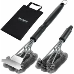 4 Spazzole Per Barbecue Resistenti E Raschietto Con Borsa Per Il Trasporto - Esclusivo Kit Di Pulizia Per Barbecue Con Spazzola Metallica Extra Per Barbecue - Regalo Ideale Per Grigliate