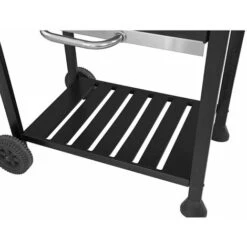 MasterCook - Barbecue A Carbonella In Acciaio Con Ruote Robusto E Stabile Con Doppia Griglia, Termometro E Regolazione Cestello Barbecue, Barbecue Carbonella Con Ripiani Laterali -Barbecue Forniture Negozio 95802965 5
