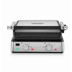 De'Longhi CGH920 MultiGrill, Grill Elettrico Con Funzioni Di Cottura, App Dedicata, Controllo Elettronico Della Temperatura, Piastre Lavabili In Lavastoviglie, 2000W, Argento