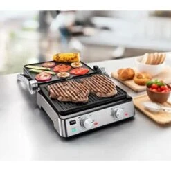 De'Longhi CGH920 MultiGrill, Grill Elettrico Con Funzioni Di Cottura, App Dedicata, Controllo Elettronico Della Temperatura, Piastre Lavabili In Lavastoviglie, 2000W, Argento -Barbecue Forniture Negozio 95816137 4