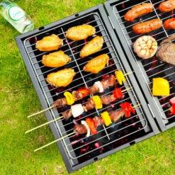 Griglia Cilindro Da Tavolo Bbq In Acciaio Inox Barbeque Da Viaggio Portatile Colore Nero Carbonella Trasportabile PicNic Campeggio -Barbecue Forniture Negozio 97130266 5