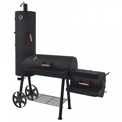 Barbecue A Carbonella Con Ripiano Inferiore Nero XXL 3 Barbecue A Carbonella Con Ripiano Inferiore Nero XXL