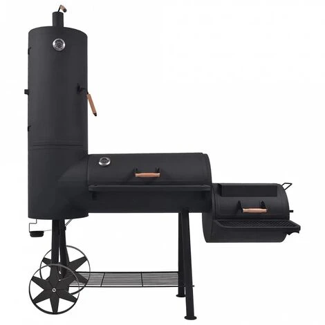 Barbecue A Carbonella Con Ripiano Inferiore Nero XXL 5 Barbecue A Carbonella Con Ripiano Inferiore Nero XXL - immagine 3