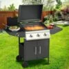 Barbecue A Gas Pietra Lavica 3 Fuochi + Fornello E Piano Laterali Termostato -Barbecue Forniture Negozio 97740483 1