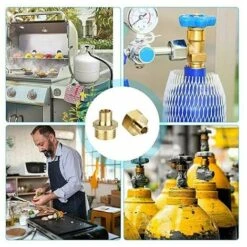 Adattatore Del Gas Adattatore Del Tubo Flessibile Del Gas In Rame Adattatore Di Connessione Della Bombola Del Gas 2 Pezzi -Barbecue Forniture Negozio 97875546 3