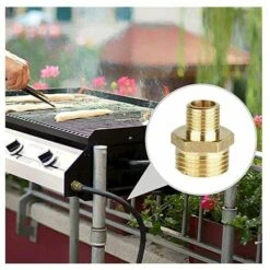 Adattatore Del Gas Adattatore Del Tubo Flessibile Del Gas In Rame Adattatore Di Connessione Della Bombola Del Gas 2 Pezzi -Barbecue Forniture Negozio 97875546 4
