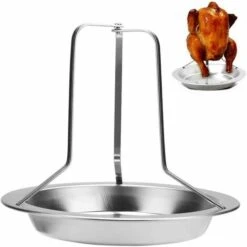 1 Set Di Rastrelliere Verticali Per Girarrosto Di Pollo In Acciaio Inossidabile