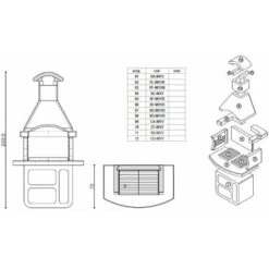 Barbecue Prefabbricato In Cemento Con Cappa E Griglia Beton Tizzo -Barbecue Forniture Negozio 98486105 4