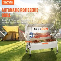 VEVOR Girarrosto Spiedo BBQ Con Coperchio 50W In Acciaio Inox Manuale/Elettrico Capienza Max. 60kg Altezza Regolabile 19-43,2cm, Kit Di Girarrosto Spiedo Per BBQ Festa Evento Esterno Lunghezza 117 Cm 9 VEVOR Girarrosto Spiedo BBQ Con Coperchio 50W In Acciaio Inox Manuale/Elettrico Capienza Max. 60kg Altezza Regolabile 19-43,2cm, Kit Di Girarrosto Spiedo Per BBQ Festa Evento Esterno Lunghezza 117 Cm -Barbecue Forniture Negozio 98635376 3