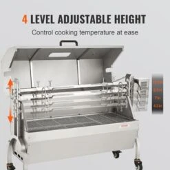 VEVOR Girarrosto Spiedo BBQ Con Coperchio 50W In Acciaio Inox Manuale/Elettrico Capienza Max. 60kg Altezza Regolabile 19-43,2cm, Kit Di Girarrosto Spiedo Per BBQ Festa Evento Esterno Lunghezza 117 Cm 10 VEVOR Girarrosto Spiedo BBQ Con Coperchio 50W In Acciaio Inox Manuale/Elettrico Capienza Max. 60kg Altezza Regolabile 19-43,2cm, Kit Di Girarrosto Spiedo Per BBQ Festa Evento Esterno Lunghezza 117 Cm -Barbecue Forniture Negozio 98635376 4