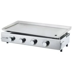 Plancha A Gas - 4 Fuochi - BRASILIA - Tutto Inox - Piano Cottura - XXL - 84 X 34 Cm