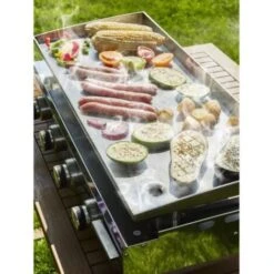 Plancha A Gas - 4 Fuochi - BRASILIA - Tutto Inox - Piano Cottura - XXL - 84 X 34 Cm -Barbecue Forniture Negozio 99459468 4