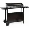 Garden Plancha Garden Max Merida - 4 Luci - Su Un Carrello - Acciaio Smaltato - 75 X 35 Cm - Nero -Barbecue Forniture Negozio 99471057 1