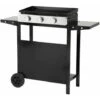 Garden Max Gas Plancha - 3 Luci - Su Un Carrello - Acciaio Smaltato - 60 X 35 Cm - Nero -Barbecue Forniture Negozio 99472653 1
